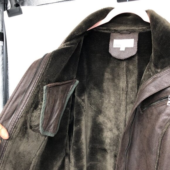 Cleo Brown Mouton Faux Suede Leather + Fur lined Marc-R Coat size  14 - Picture 10 of 16